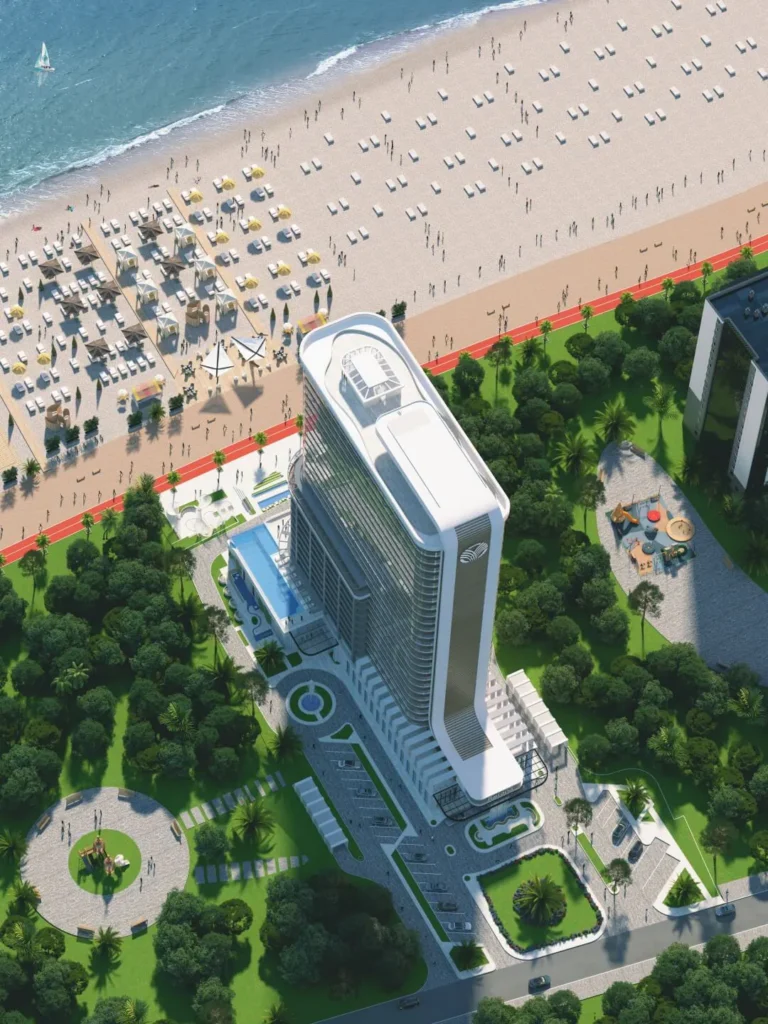 Визуализация Pontus Rotana Resort & Spa с воздуха